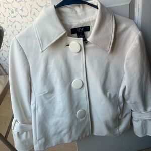 cropped waist ivory coat